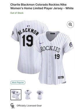 Charlie Blackmon Colorado Rockies Nike Women's Home Limited Player Jersey - Size